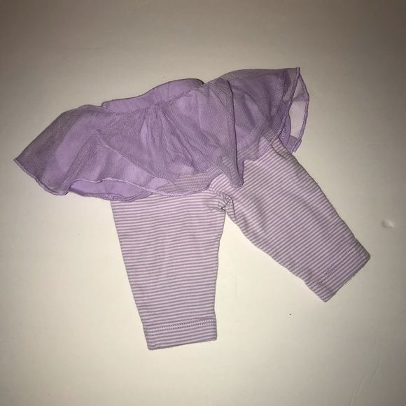 CARTER’S purple stripe tutu leggings purple tutu pants size 3 months - Picture 3 of 4